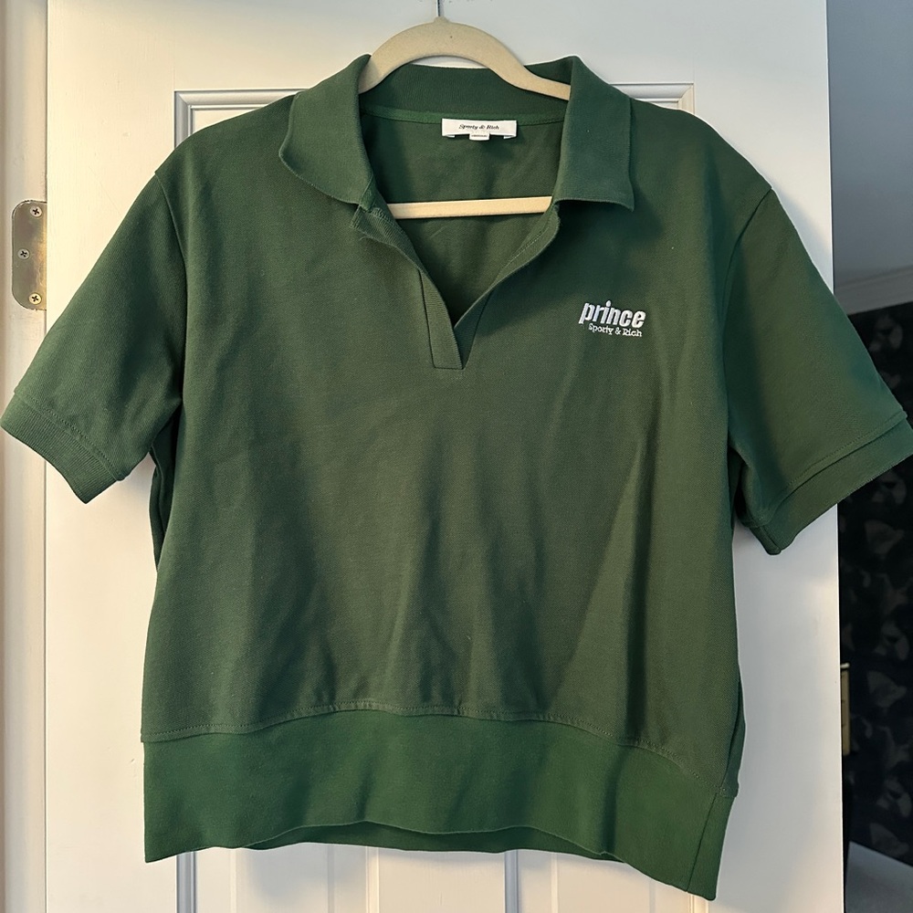 Sporty & Rich x Prince Green Polo Top Size XL